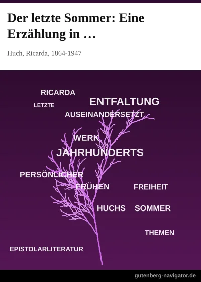 Cover: Der letzte Sommer: Eine Erzählung in Briefen