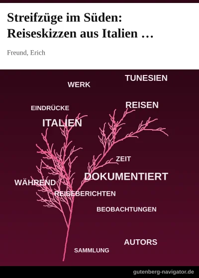 Cover: Streifzüge im Süden: Reiseskizzen aus Italien und Tunis